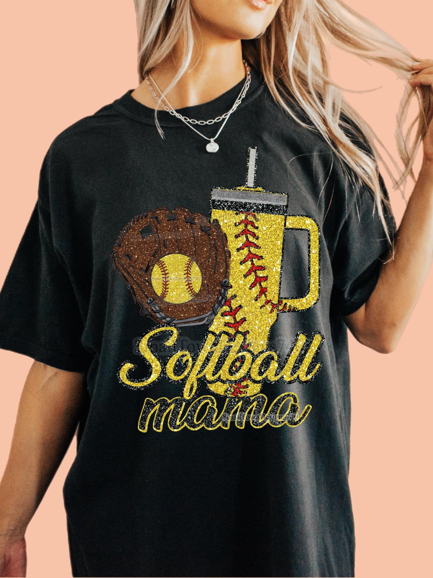Softball Mama Faux Glitter
