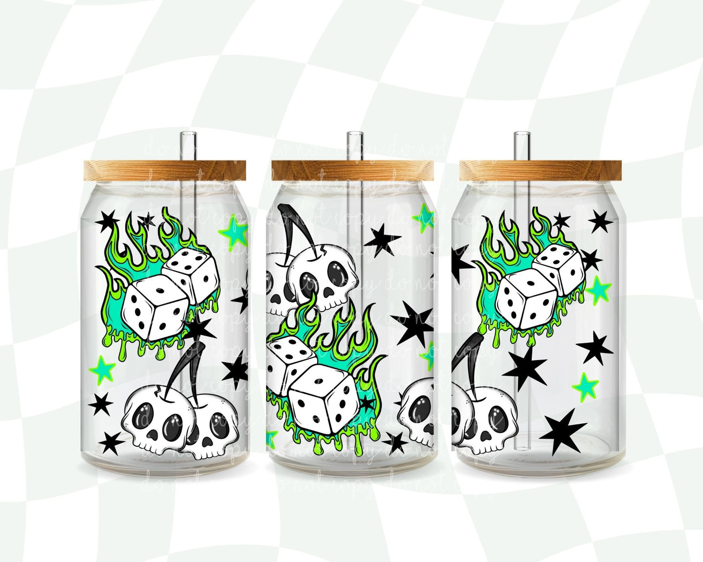 Skull Dice UVDTF