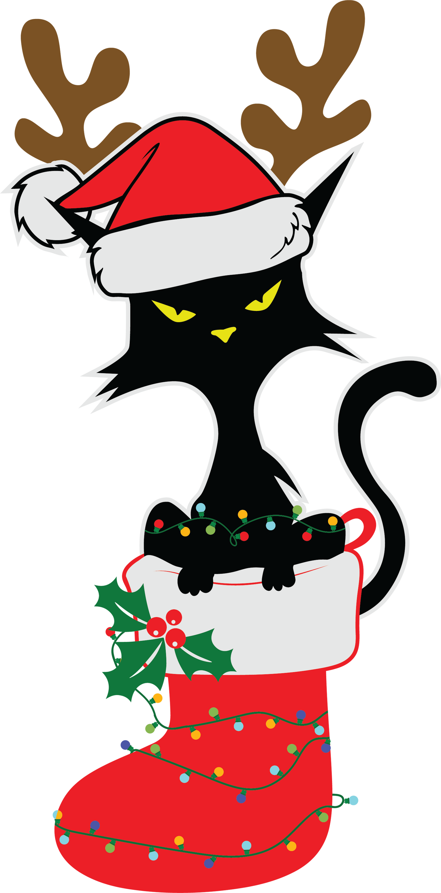 Christmas Cat in Stocking