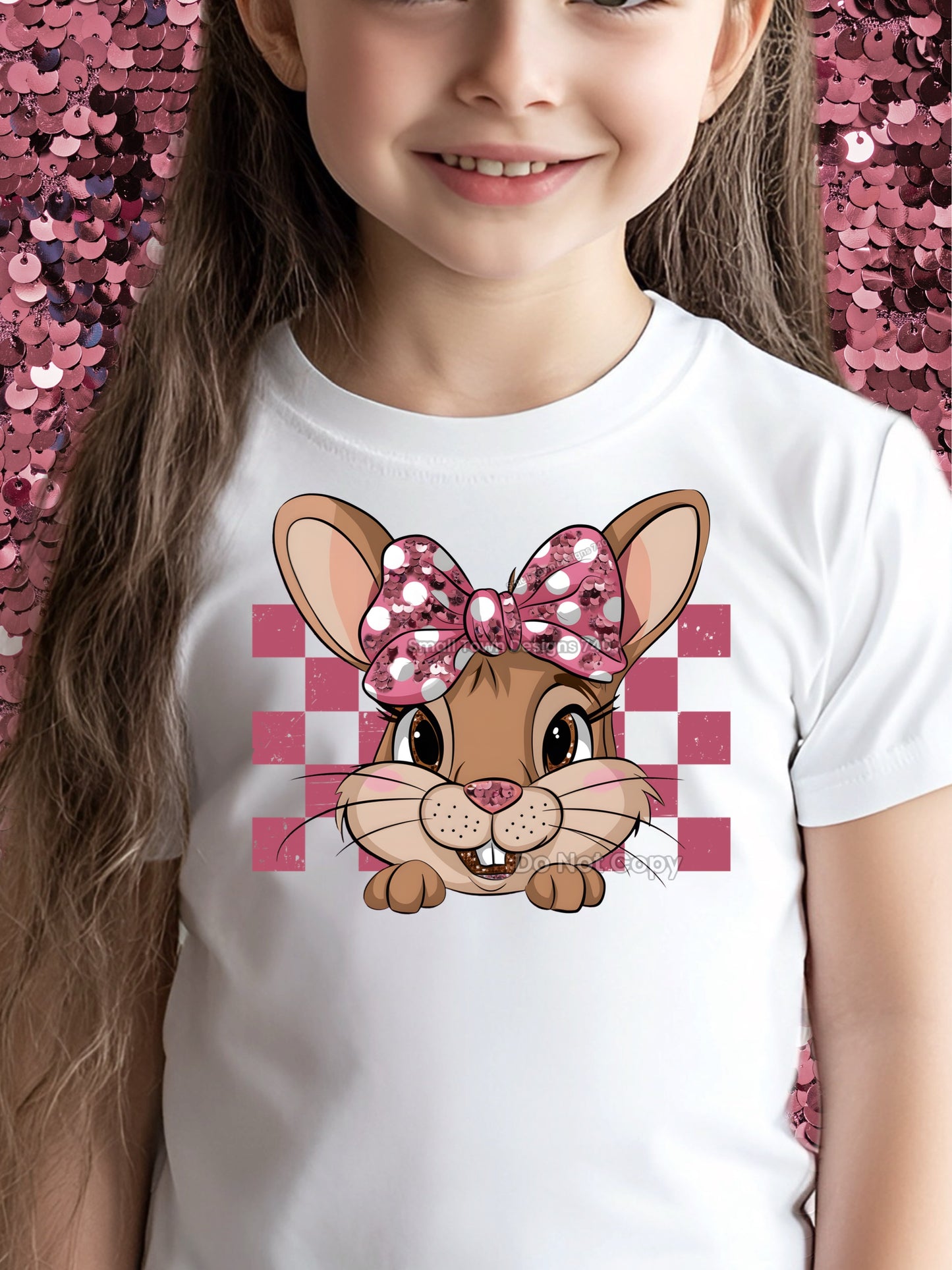 Checkered Pink Bunny