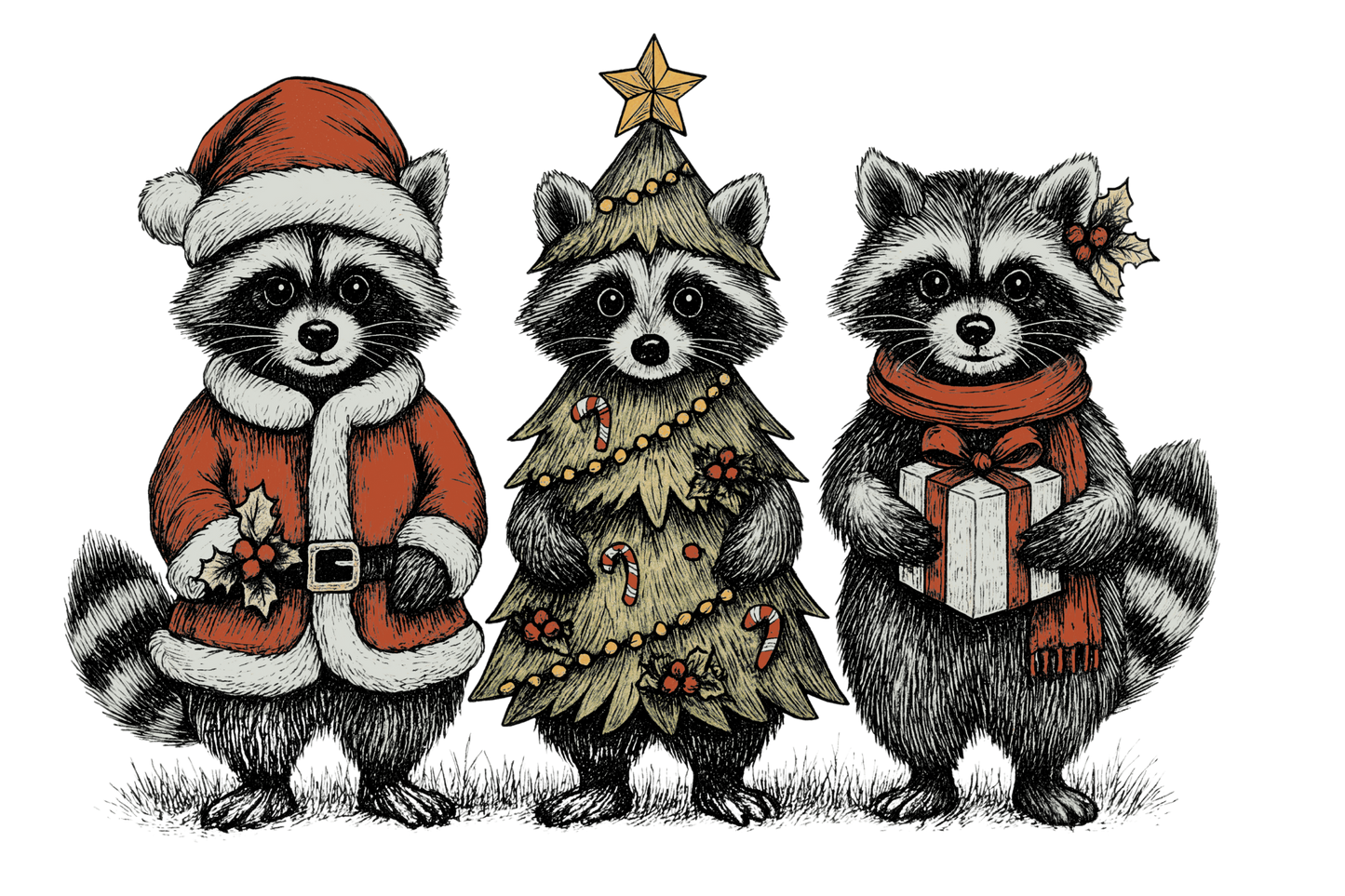 Christmas Raccoons