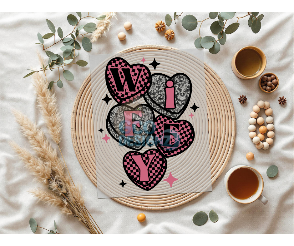 Wifey Checkered Hearts