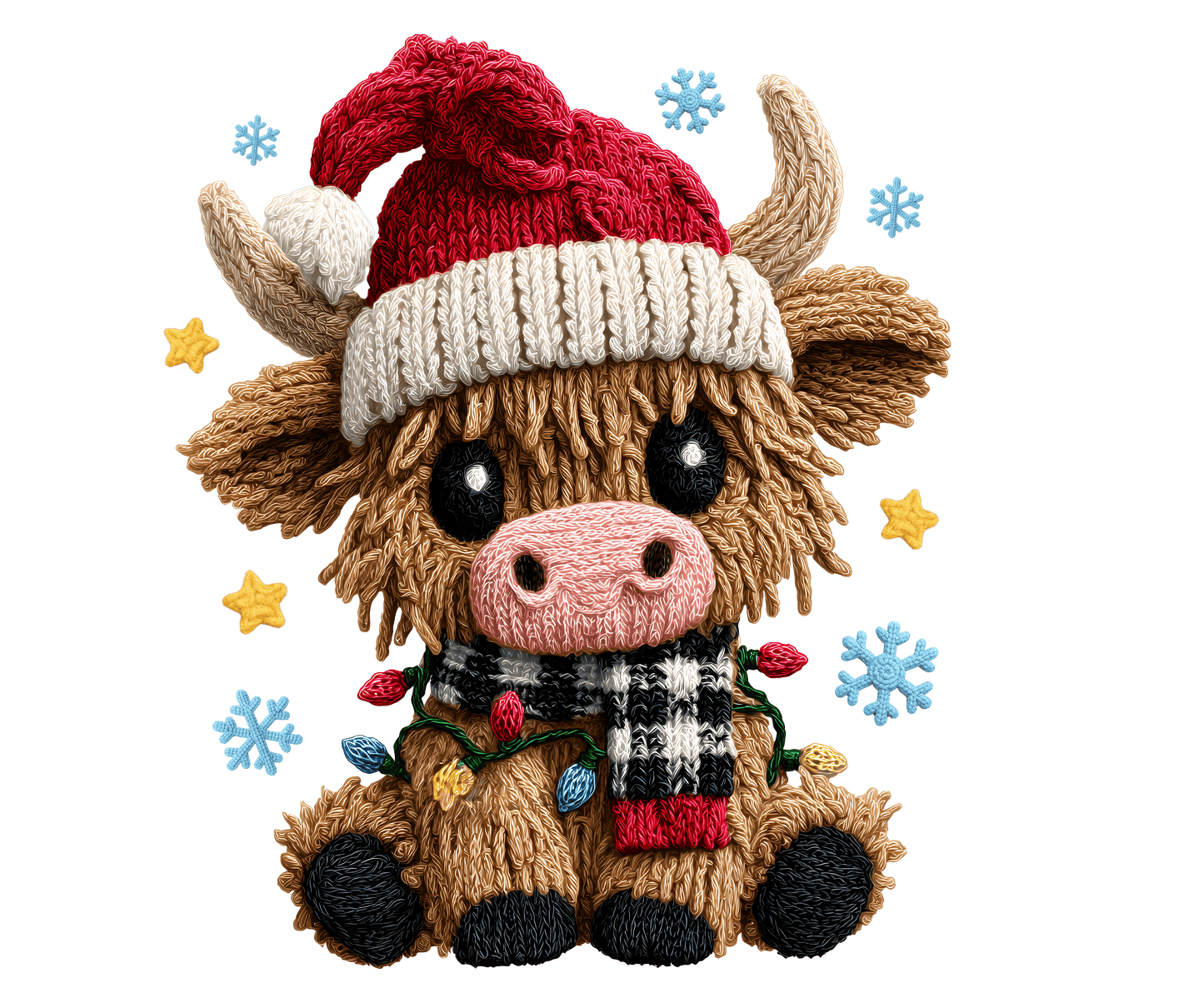 Faux Yarn Christmas Cow