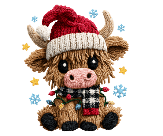 Faux Yarn Christmas Cow