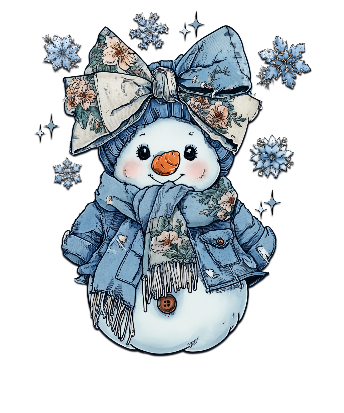 Denim Snowman