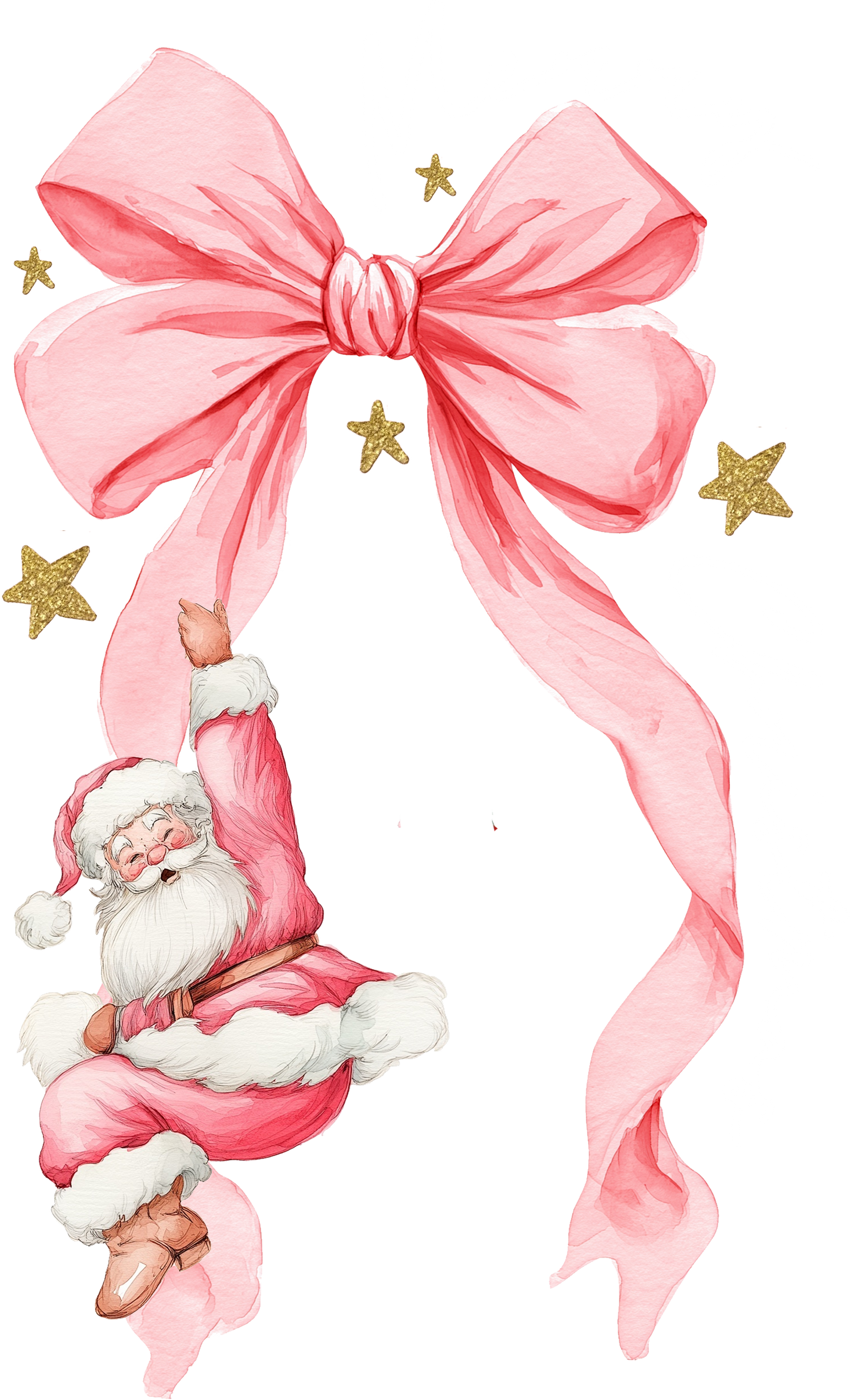 Merry Christmas Pink Santa Bow