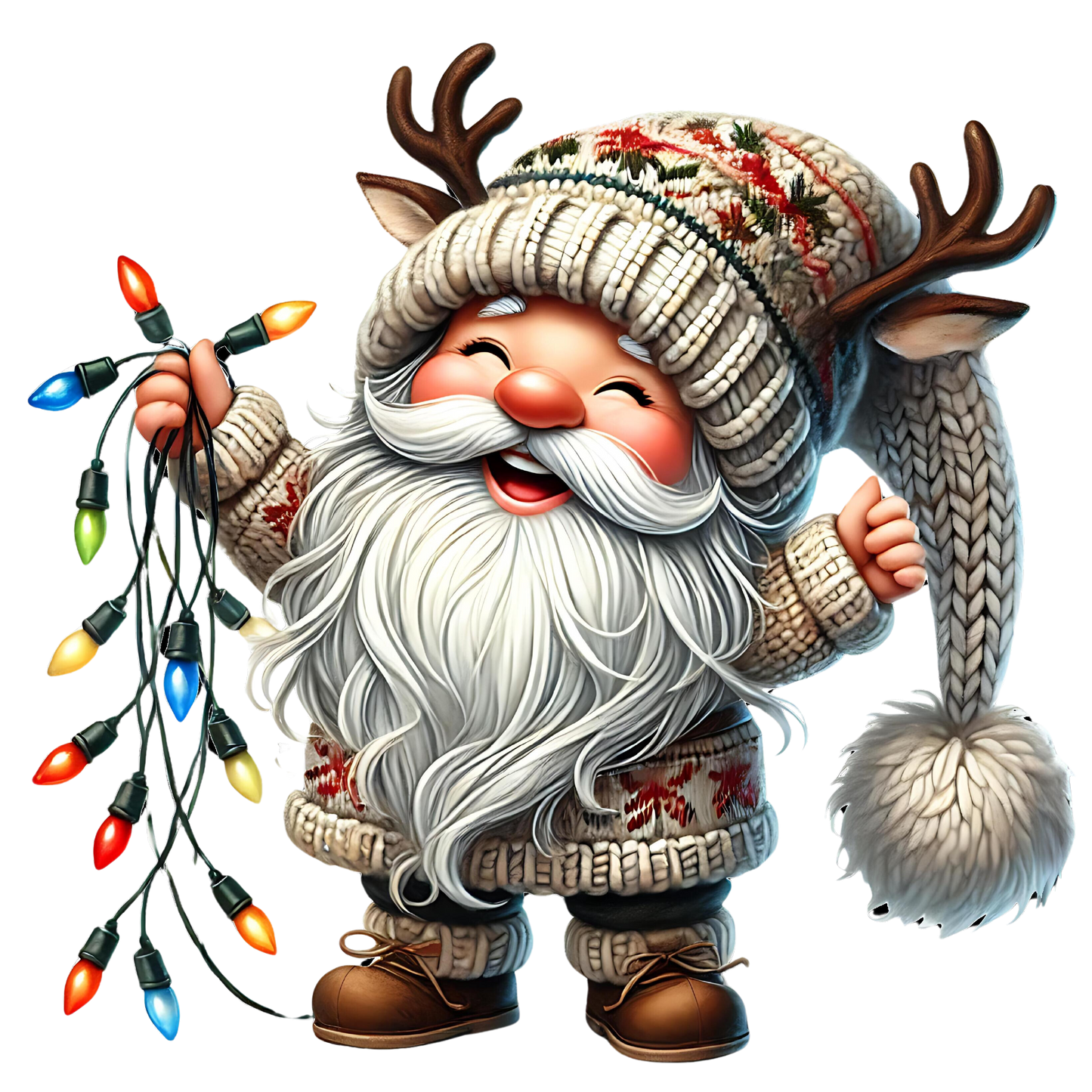 Gnome & Colored Lights