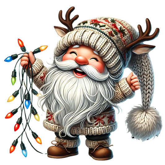 Gnome & Colored Lights