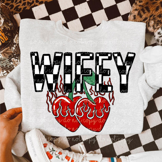 Checkered Wifey & Cherries