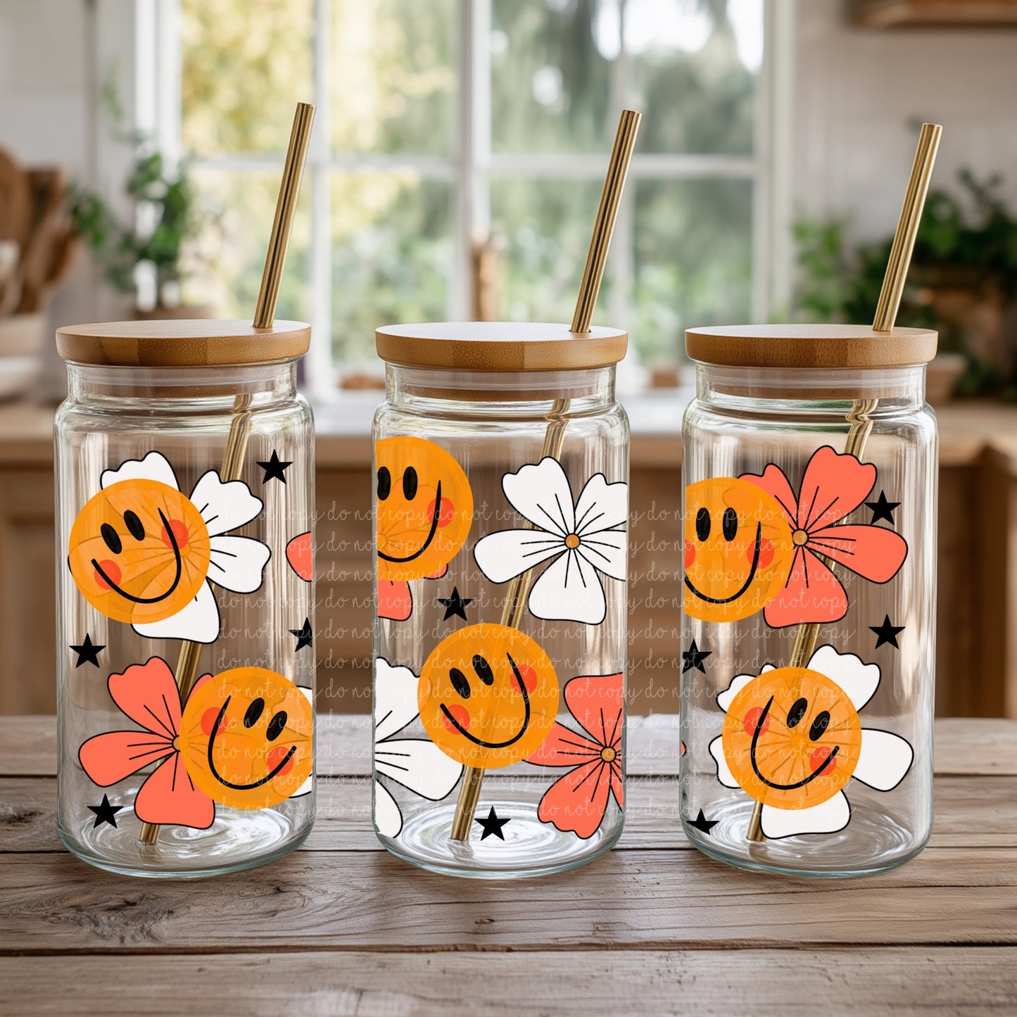 Smiley Floral UVDTF
