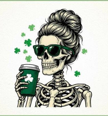 Skull & Coffee Shamrock