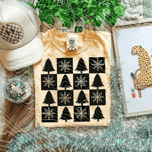 Snowflake & Tree Checkered