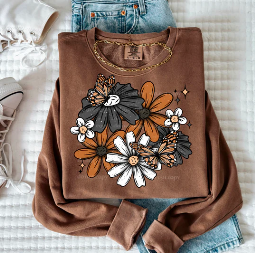 Butterfly Floral Brown