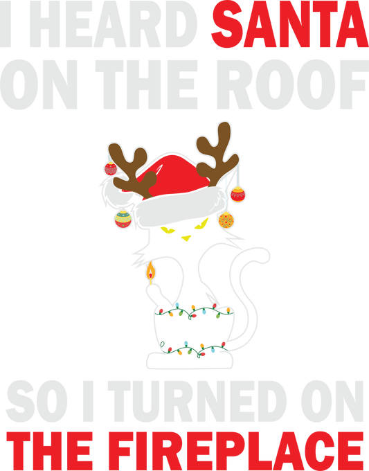 Santa on the Roof Cat