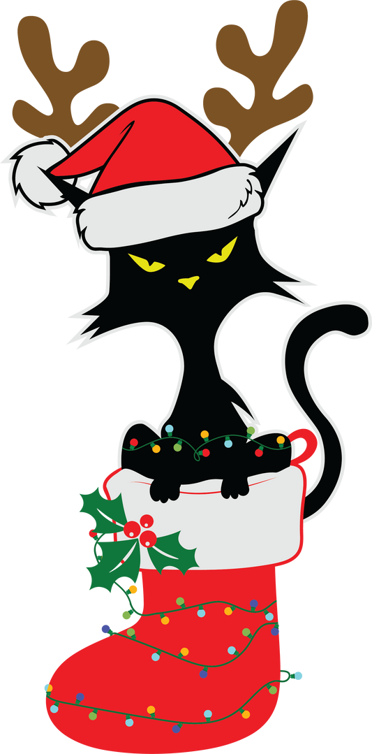 Christmas Cat in Stocking