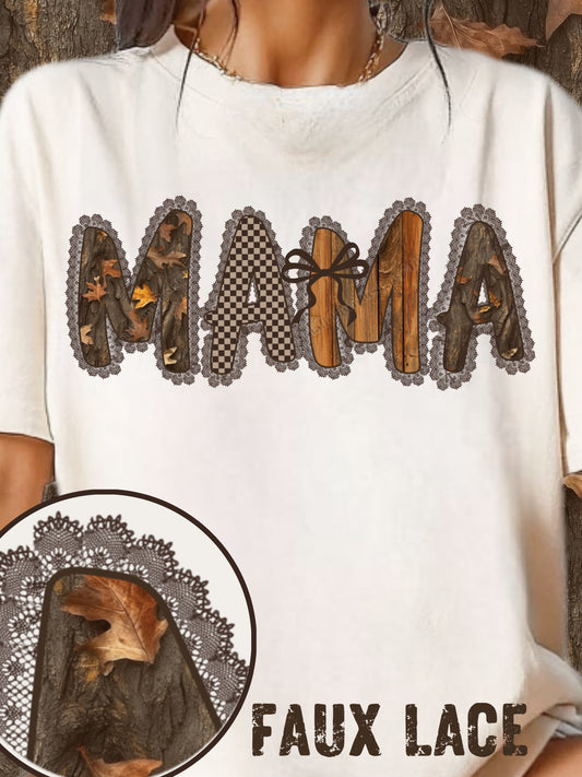 Mama Faux Camo Lace