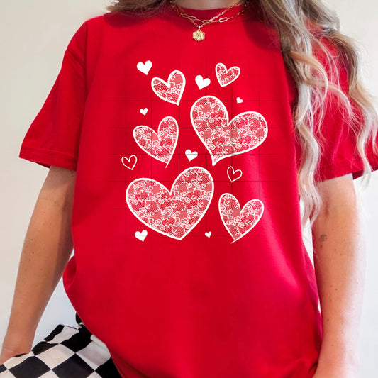 White Lace Hearts