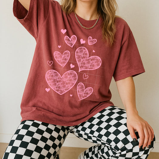 Pink Lace Hearts