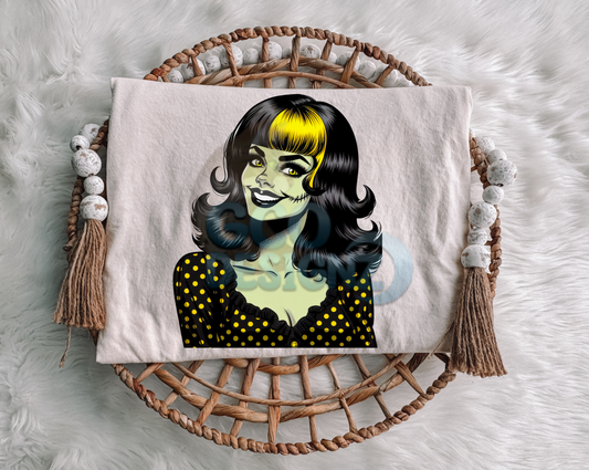 Yellow and Black Pin Up Girl