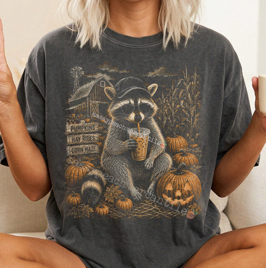 Fall Raccoon (Half-tone)