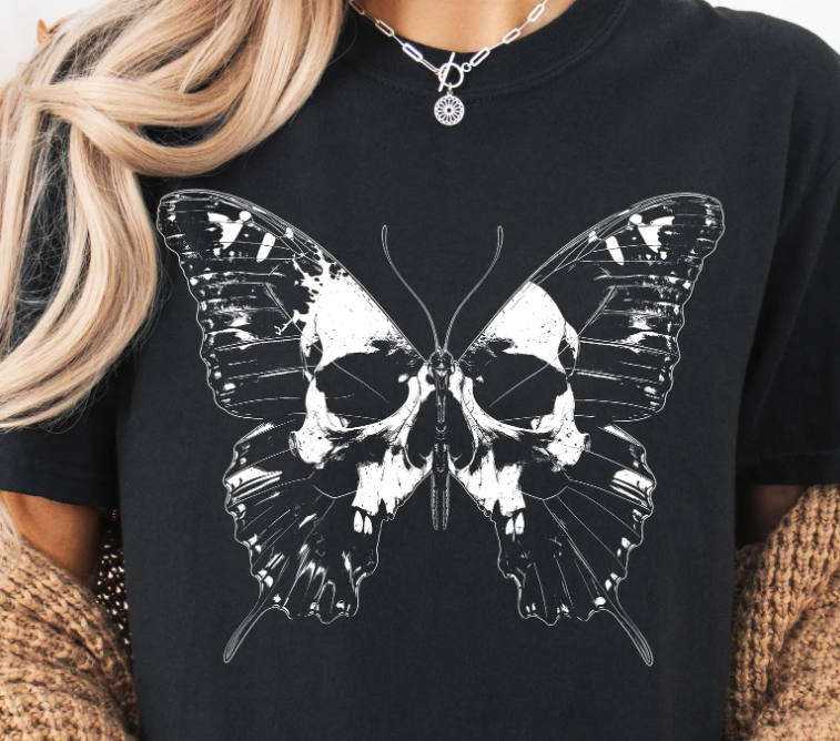 Skull Butterfly Half Tone
