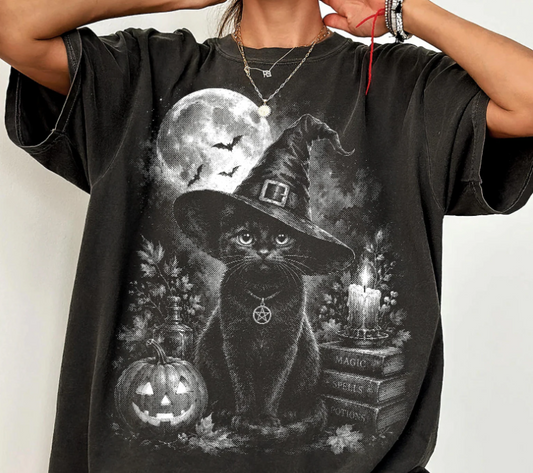 Witch Cat Half Tone