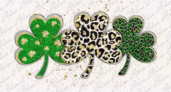 Faux Glitter Shamrock