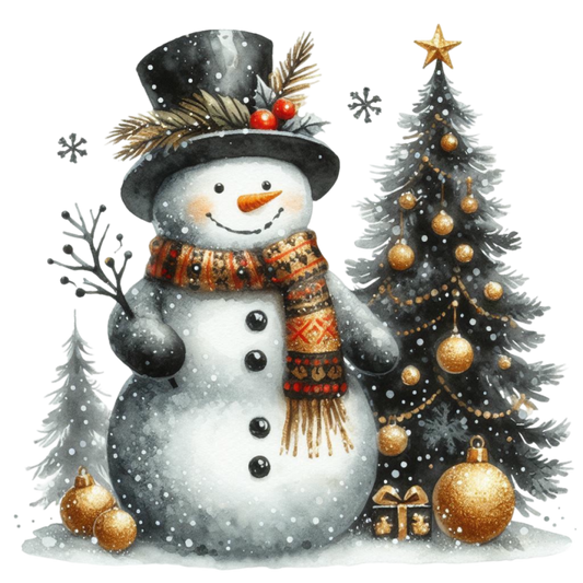 Black & Gold Snowman