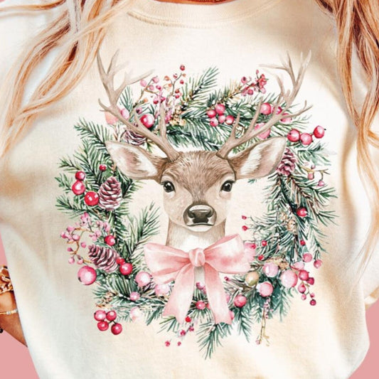 Coquette Reindeer Wreath