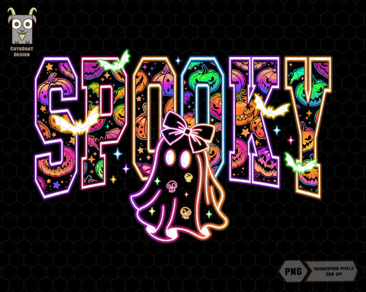 Spooky Neon Ghost