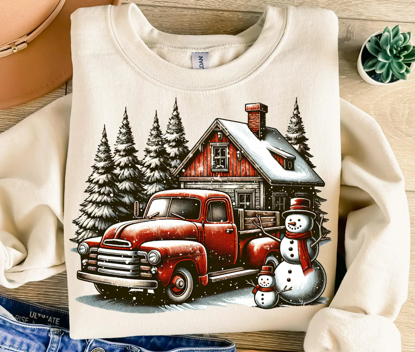 Vintage Snowman & Truck