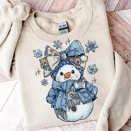 Denim Coquette Snowman