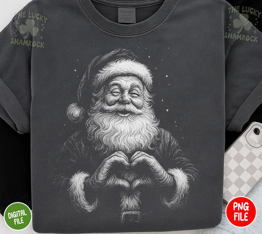 Santa Hand Heart Halftone