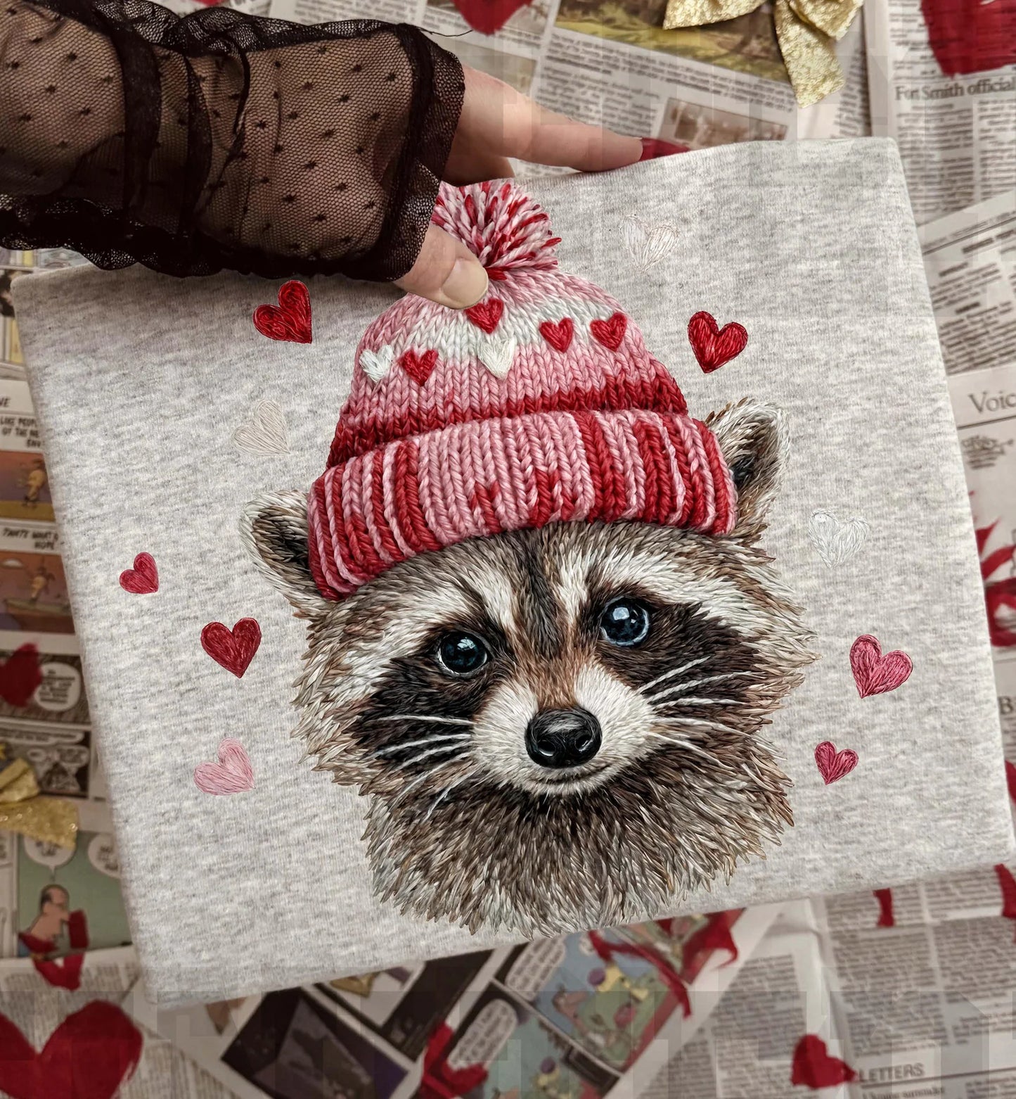 Raccoon with Beanie