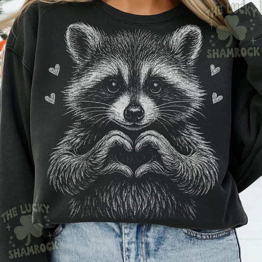 Halftone Valentine Raccoon