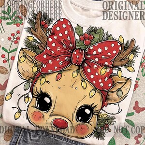 Christmas Reindeer with Bow