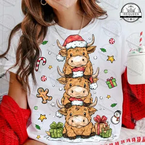 Highland Cow Christmas Trio