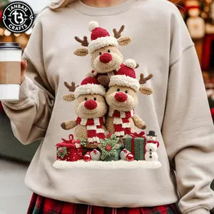 Faux Knit Reindeer