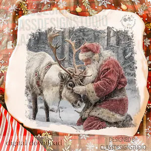 Vintage Santa & Reindeer