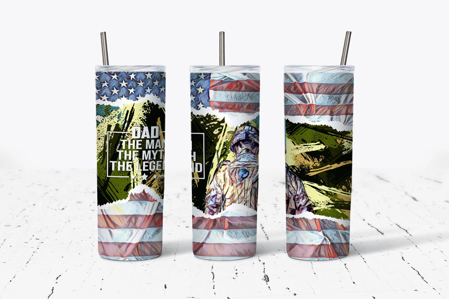 Military Dad Sublimation Tumbler