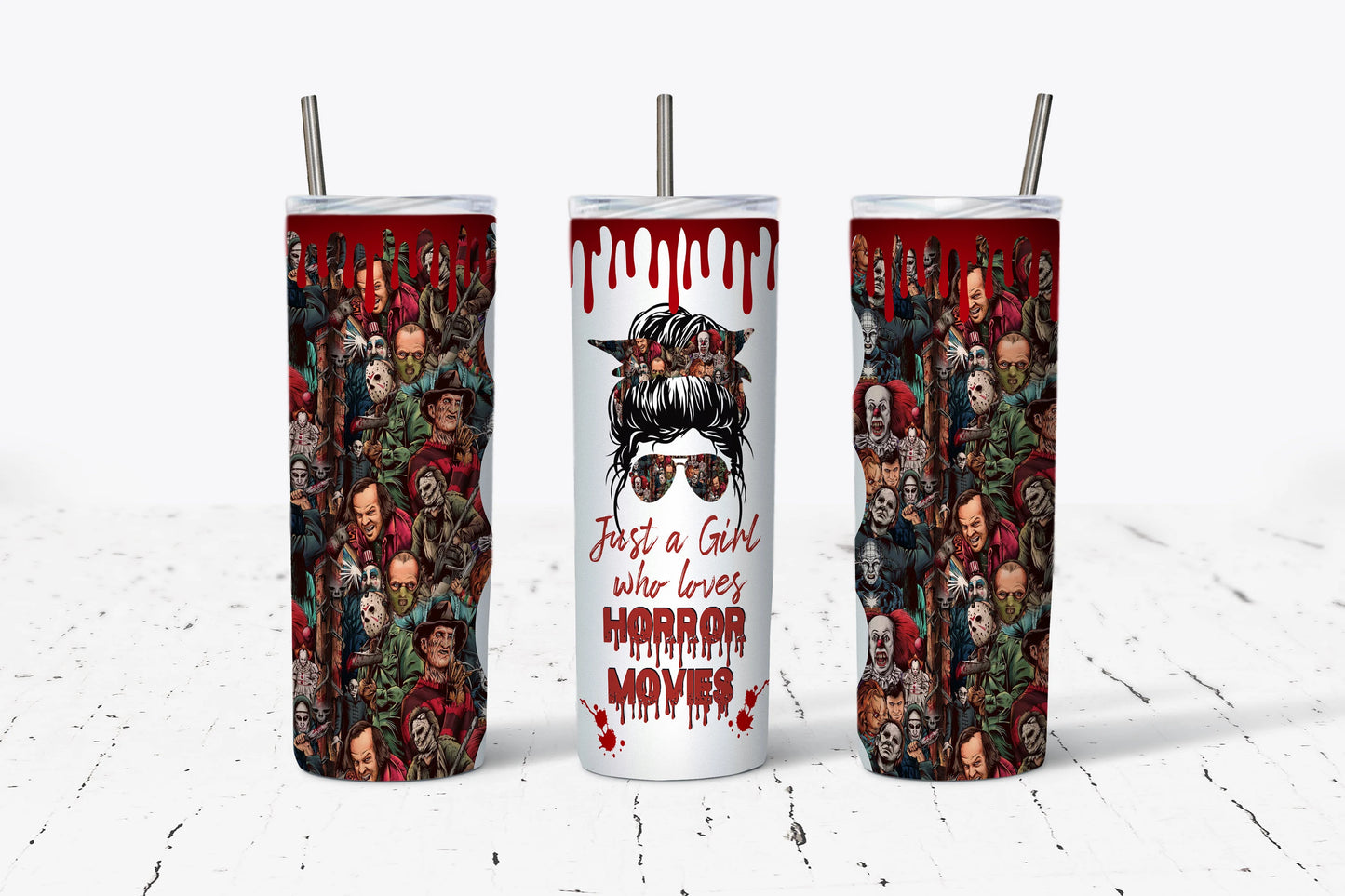 Girl Horror Sublimation Tumbler