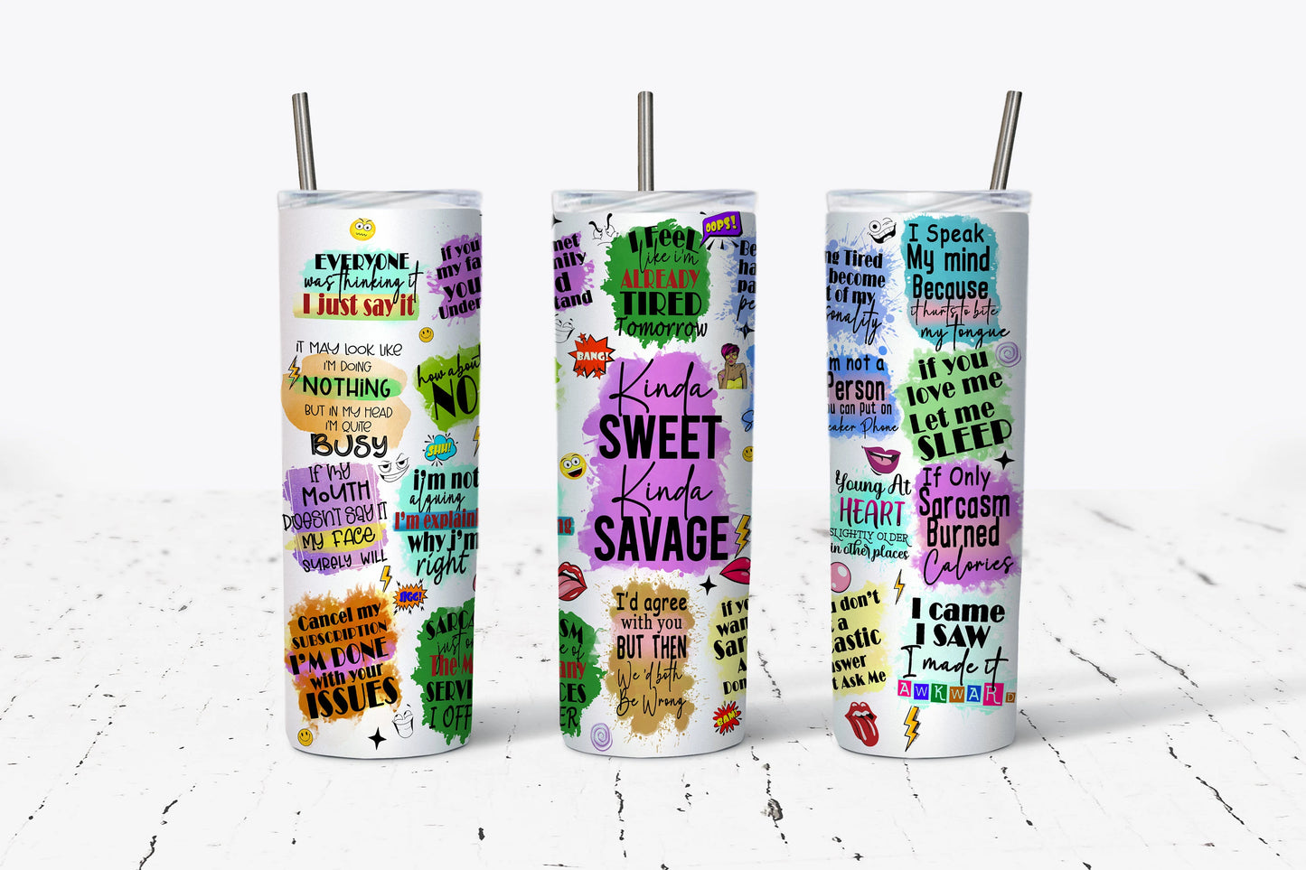 Kinda Sweet/Savage, Sublimation Tumbler