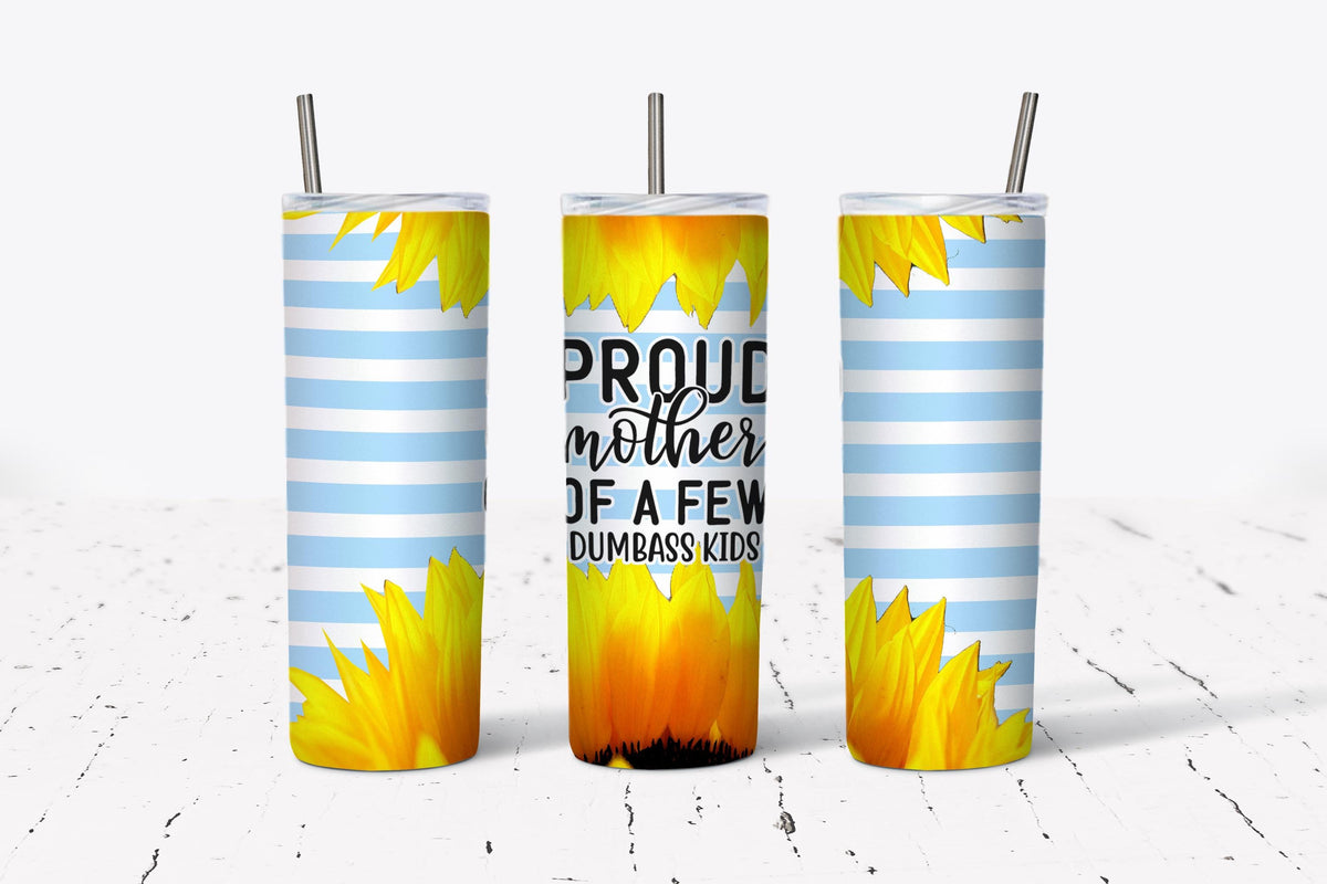 Proud Mother, Dumba** Kids, Floral, Stainless Steel, Tumbler, Drinkware