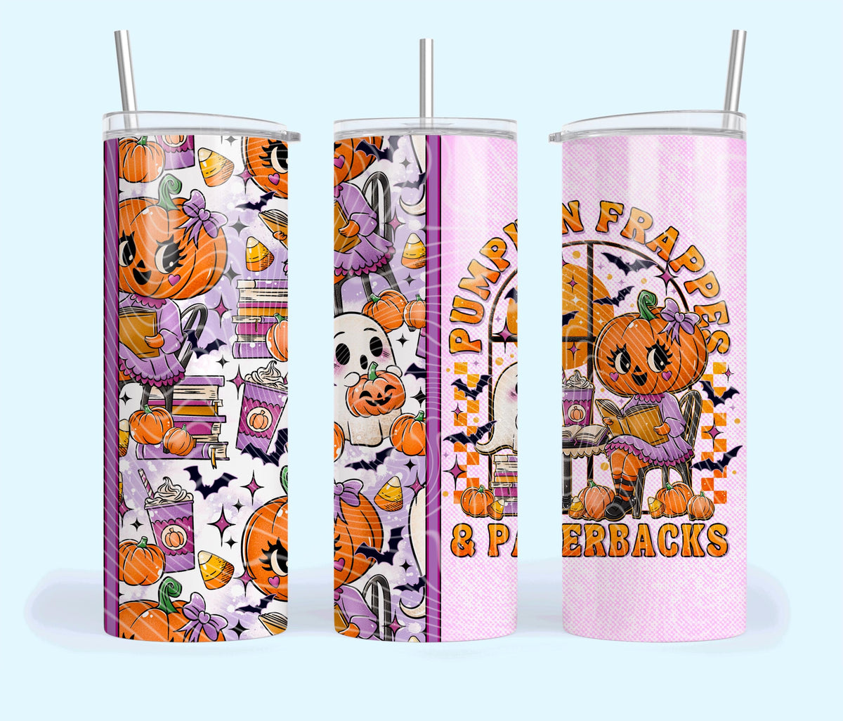 Pumpkin, Frappes, Paperbacks, Halloween, Stainless Steel, Tumbler, Drinkware