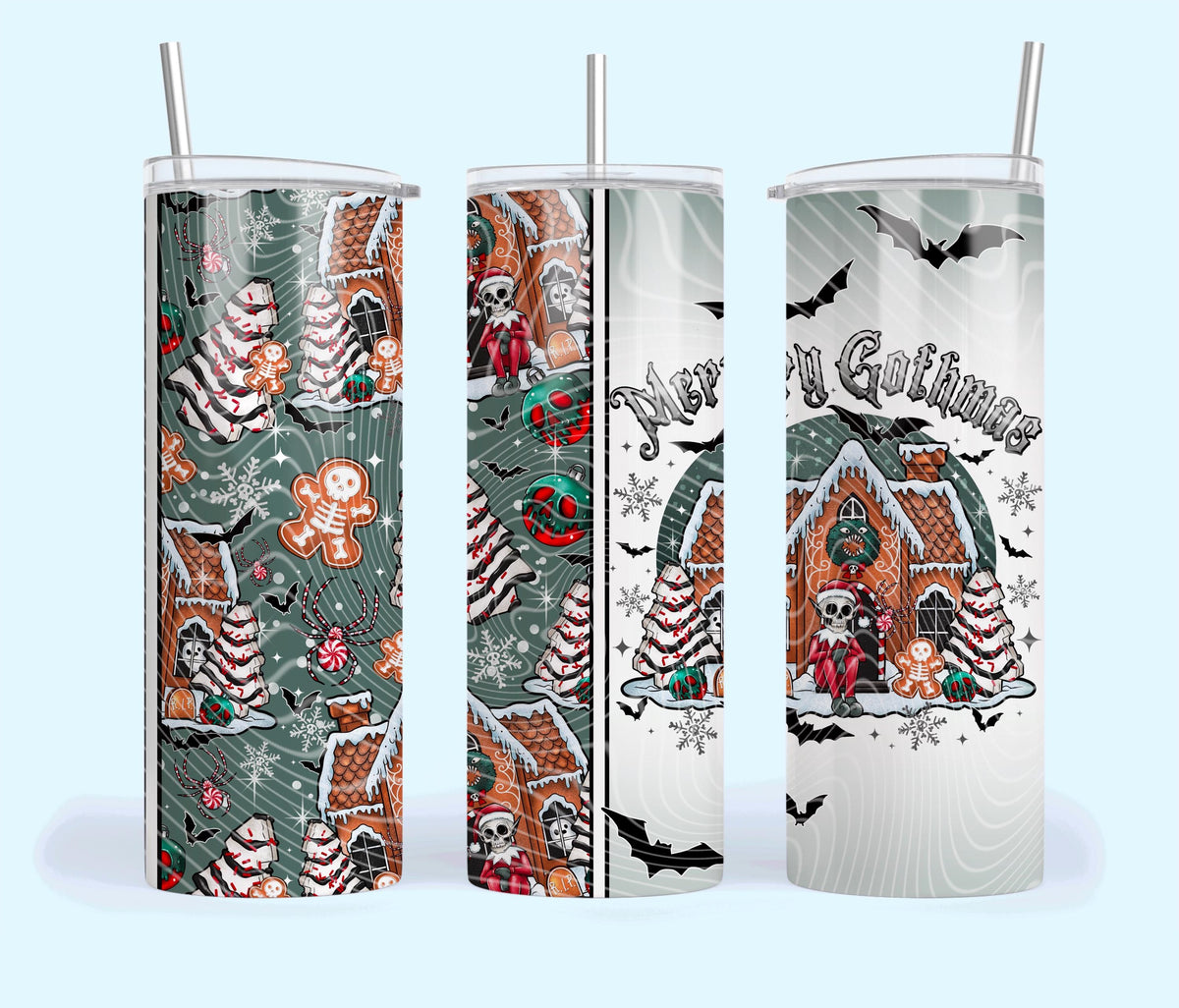 Merry, Gothmas, Christmas, Stainless Steel, Tumbler, Drinkware