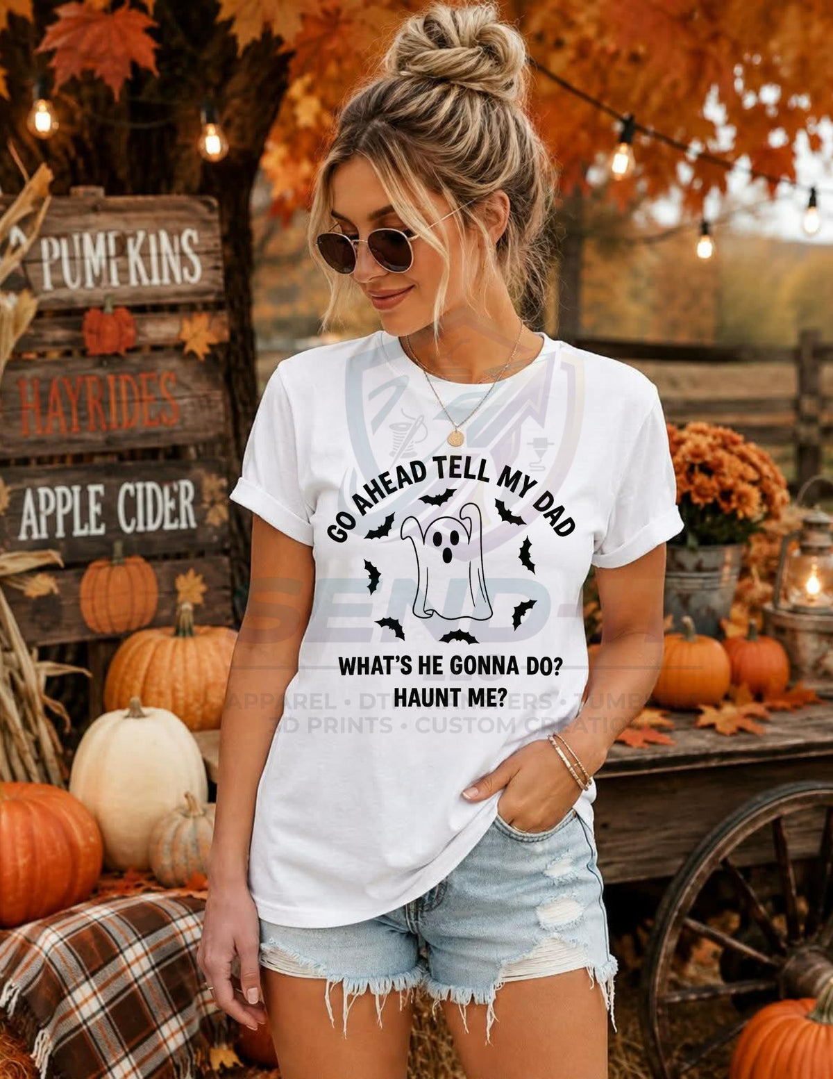 Tell My Dad, Haunt Me, Adult Humor, Halloween, DTF Transfer