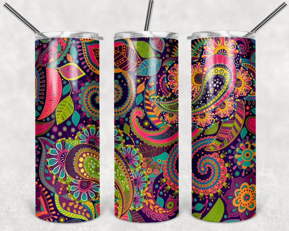 Paisley, Abstract, Stainless Steel, Tumbler, Drinkware