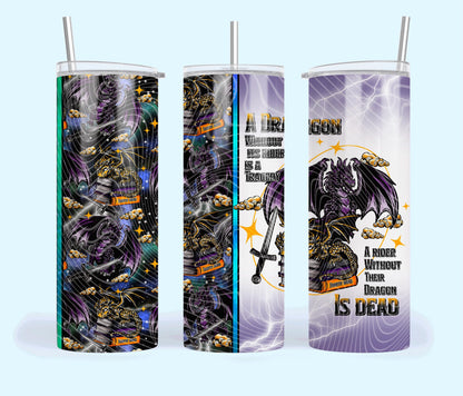 Rider, Dragon, Fantasy, Book, Stainless Steel, Tumbler, Drinkware