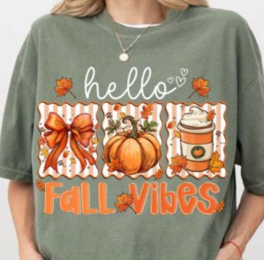 Hello, Fall, Vibes, DTF Transfer