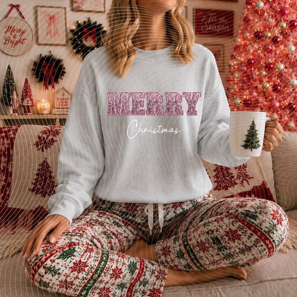 Glitter, Merry, Christmas, DTF Transfer